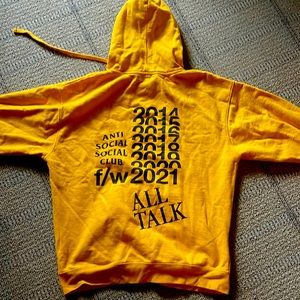 Anti social club “2014-2021 all talk” hoodie size large